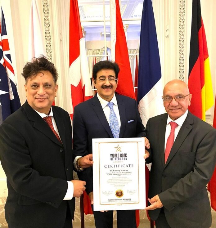 Sandeep Marwah Honored with Certification of World Record in London